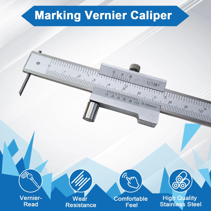 Stainless Steel Marking Tools Parallel Crossed Vernier Caliper 0-20 cm Parallel Scriber Scribing Tool Calliper Marking Gauge Metal Parallel Scriber Diameter Gauge