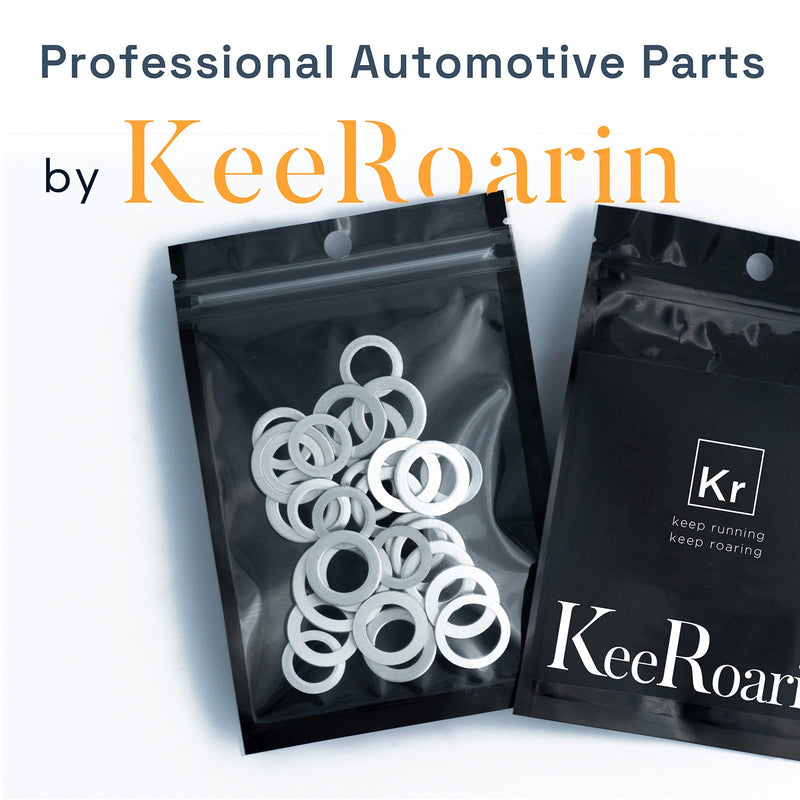 20Pcs M10 Oil Drain Plug Gasket, Aluminum Oil Drain Plug Washer Crush Washer, Oil Plug Crush Washer for Oil Change, Sealing Ring by KeeRoarin M10-20PCS