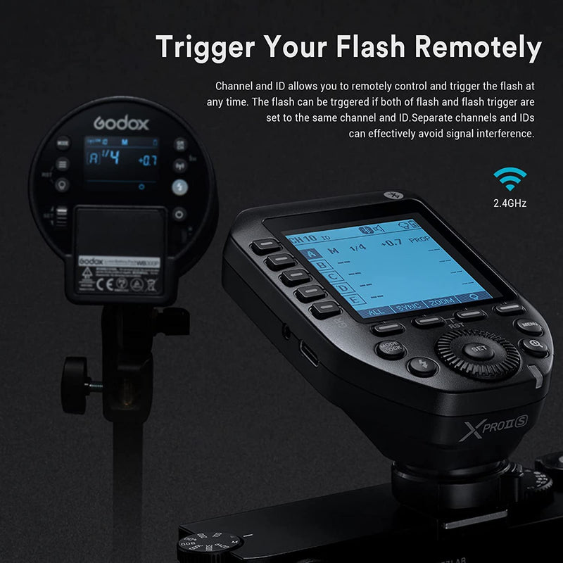 Godox XProII-S XproIIS TTL Wireless Flash Trigger for Sony Cameras,2.4G 1/8000s HSS,Bluetooth Connection,TCM Instant Conversion,Updated Quick-Release Lock,16 Groups and 32 Channels(XProII-S)
