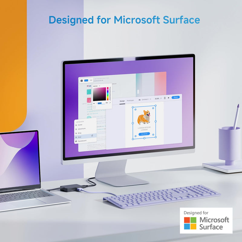 [Designed for Microsoft Surface] Cable Matters 4-in-1 USB C Hub HDMI 4K@60Hz 100W Charging, 10Gbps USB and USBC, Compatible with Surface Pro/Laptop/Book with USBC or Thunderbolt 4
