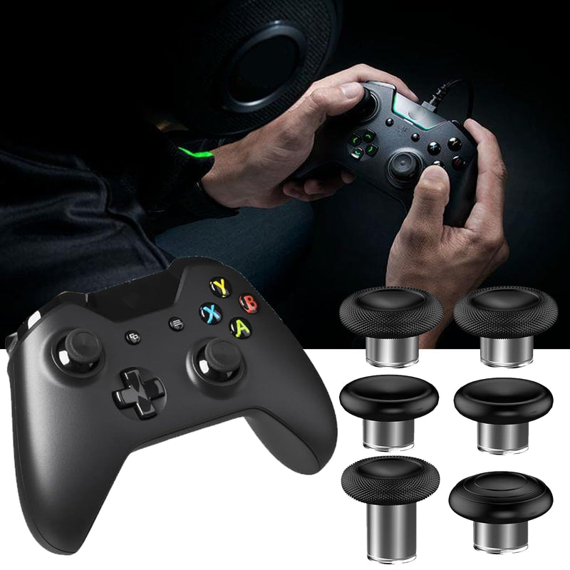 6 in 1 Replacement Thumbsticks for Xbox Elite 2 Controller, Swap Joystick Accessory for Xbox Controller Elite Series 2,Xbox Elite Series 2 Core(Black)