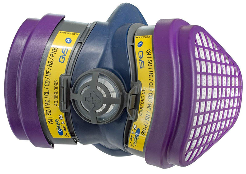 GVS SPR472 Elipse OV/AG-P100 Mask for Dust, Acidic, Organic Gases and Vapours, S/M S/M Size