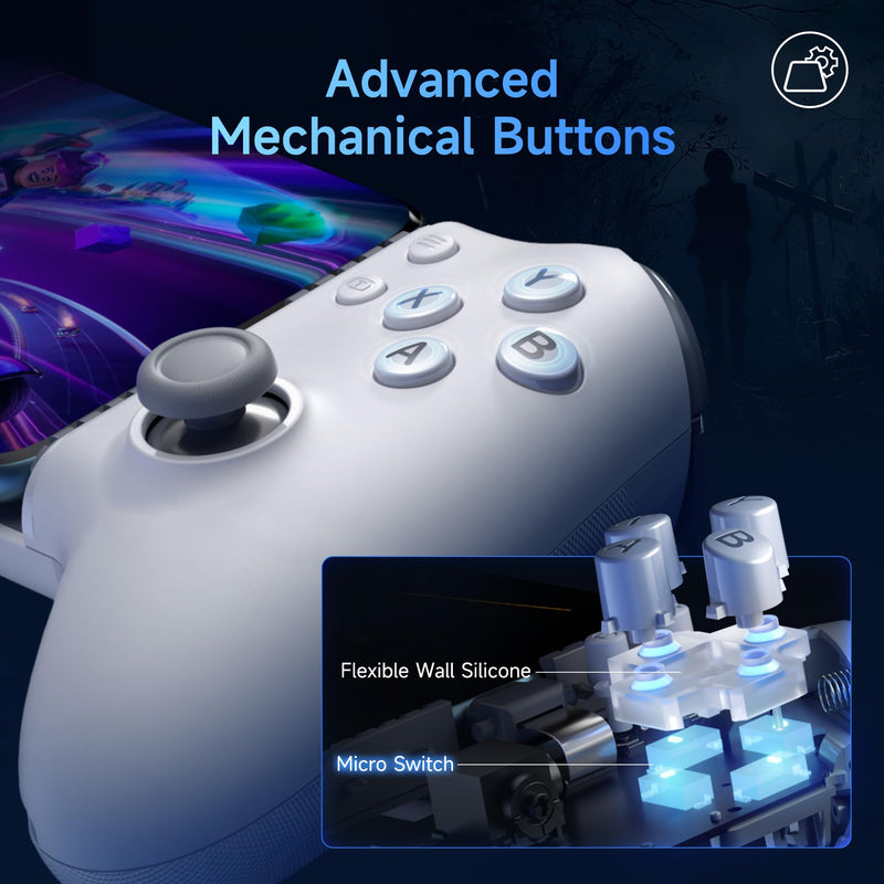 EasySMX M15 Mobile Gaming Controller for Android/iPhone 15 Series,Android Controller with Hall Trigger/Joysticks for Play Minecraft,COD White