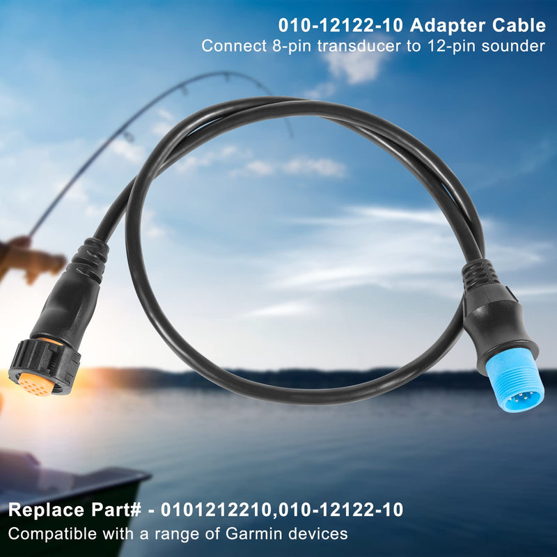010-12122-10 Adapter, 8-Pin Transducer to 12-Pin Sounder Adapter Cable XID Compatible with Garmin AIRMAR, ECHOMAP Chrip, ECHOMAP UHD, ECHOMAP Ultra, GPSMAP, Striker Transducer and Fish Finder