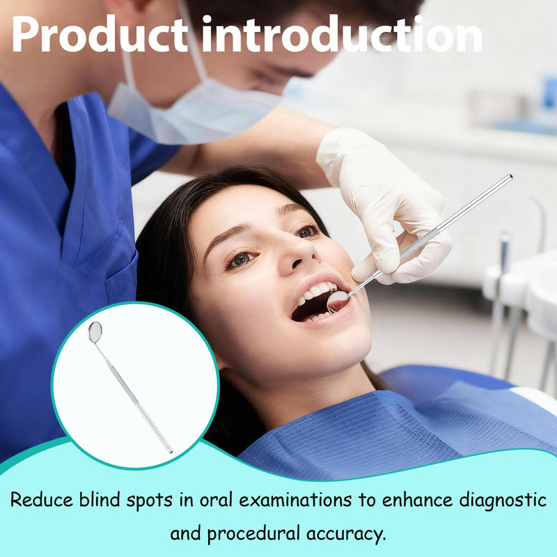 Professional Dental Care Set with 2 High Quality Stainless Steel Mouth Mirrors - Dental Inspection Mirror for Oral Care with 45° Bending Angle for Hard to Reach Areas, Durable and Safe