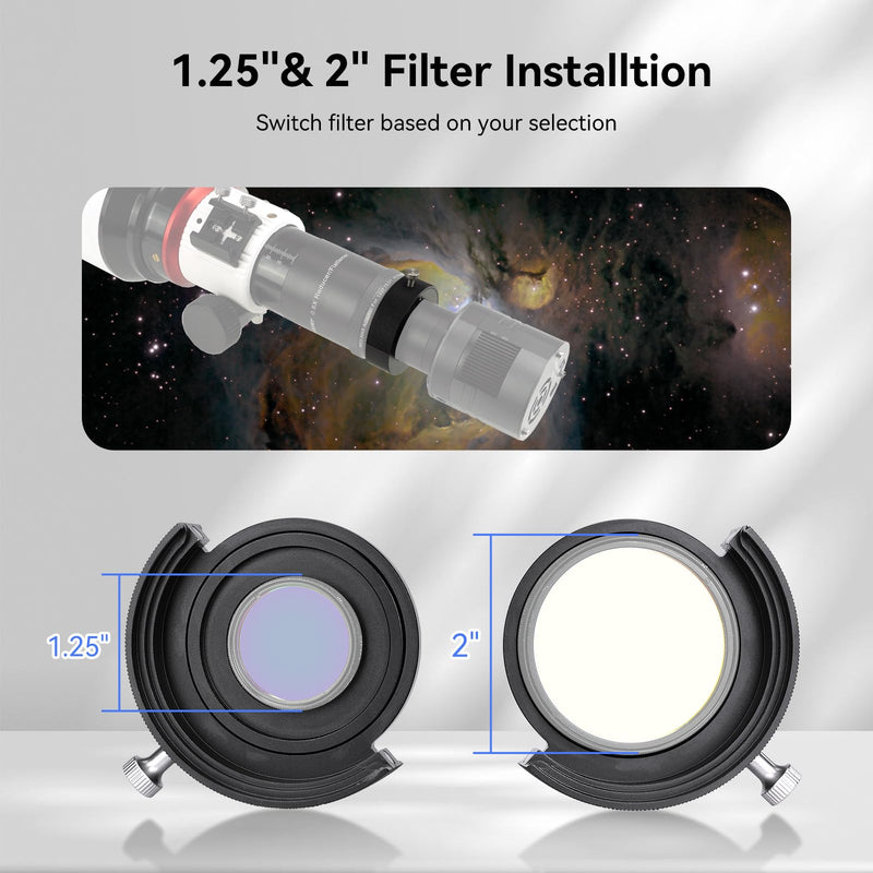 SVBONY SV226 Telescope Filter Drawer, Photographic Filters Drawer with M42-M48 Adapter, Double Magnetic Filter Holder for 1.25 and 2 Inches Filter Mounted, for Deep Sky Photography