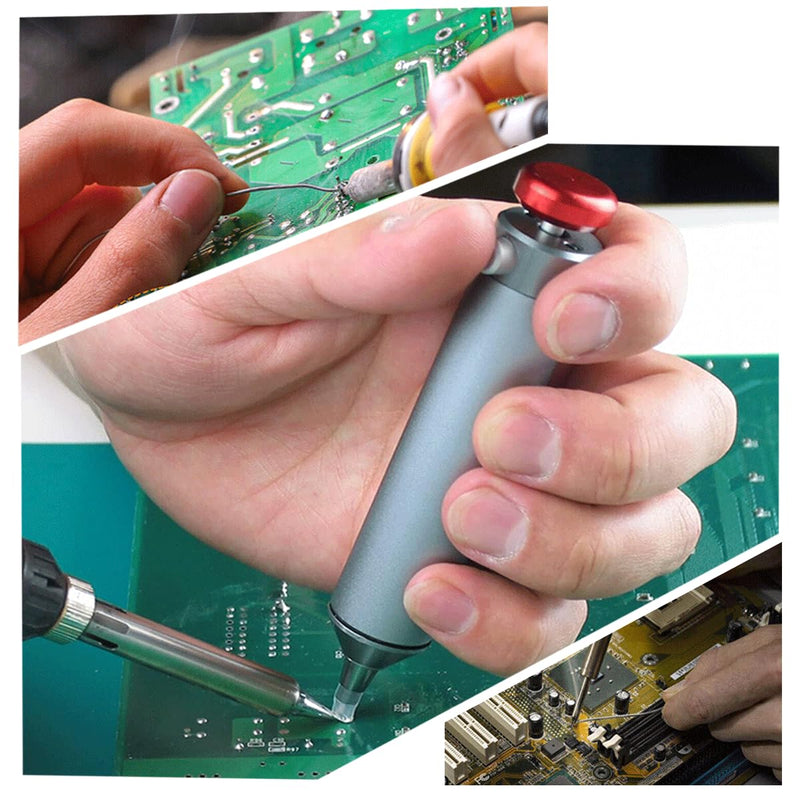 Desoldering pump, desoldering tool, super suction solder sucker, solder sucker vacuum solder remover tool, desoldering vacuum, with 1 silicone nozzle desoldering suction pump