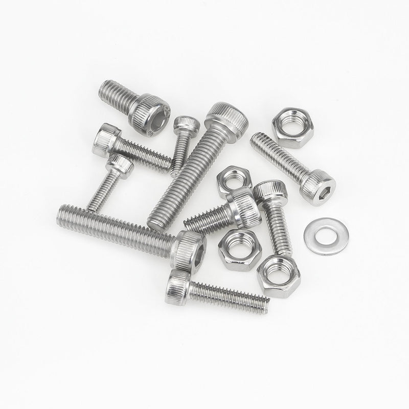 304 Stainless Steel Screws Nuts and Washers 1200PCS, Sutemribor M2 M3 M4 Hex Socket Head Cap Bolts Screws Nuts Washers Assortment Kit with Hex Wrenches