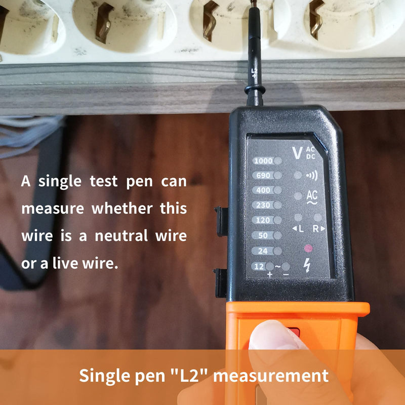 Voltage Tester, Continuity Tester, Automatic Range 12V ~ 1000V, IP65 Multifunctional Comprehensive Electrical Tester, Can Measure AC/DC Voltage, Phase Sequence, Continuity, RCD, Battery-Free PM8200A1