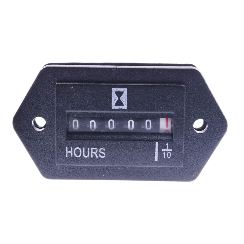 ZTUOAUMA Rectangular Hour Meter Gauge SYS-1 10V-80V DC for Boats Trucks Forklifts Heavy Equipments and Generator Diesel Outboard Engines 6 Digit Display from 1/10 Hour