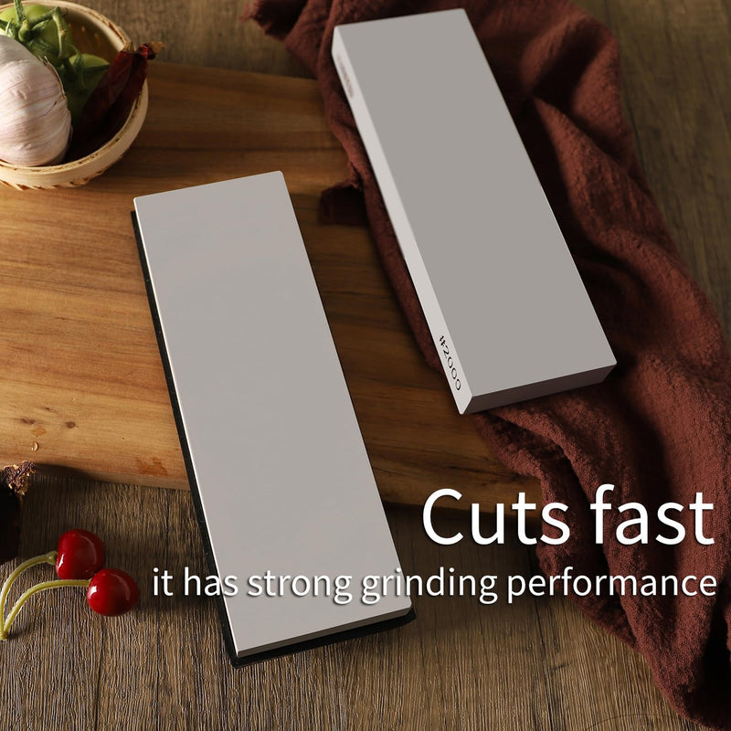 Whetstone Knife Sharpening Stone Medium Grit #2000, Strong grinding power, Splash and go, Cuts fast, Not clog, Whetstone knife sharpener, Sharpening Stones for Knives #2000 Grit