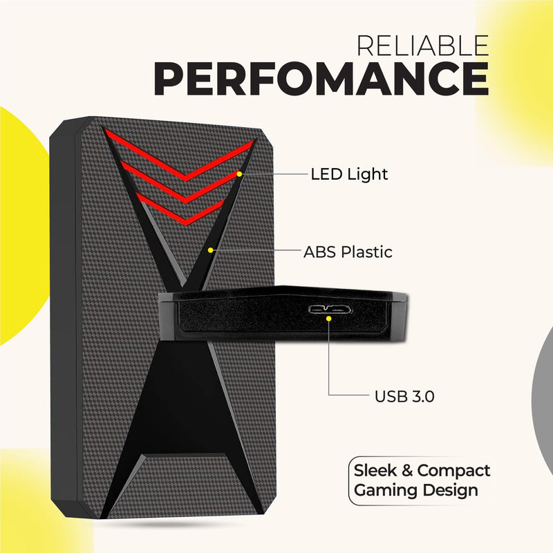 1TB External Hard Drive Portable USB 3.0 External HDD with RGB Light – High-Speed Data Transfer Data Storage Drive Compatible with PS3, PS4, Desktop, Laptop, Gaming Consoles, and More 1TB