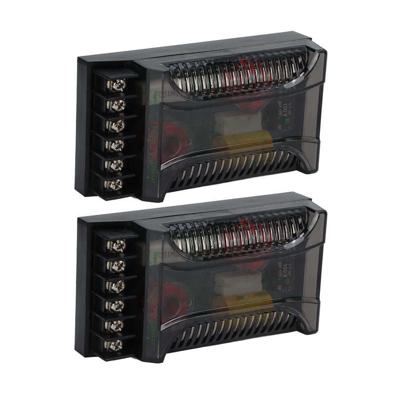 2 Way Car Audio Crossover, 2pcs Speaker Frequency Divider Car Audio Passive Crossover Up to 300 Watts, Overcurrent Protection Heat Dissipation Universal Speaker Frequency Divider
