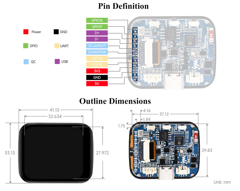 ESP32-C6 1.69inch Touch Display Development Board, 240x280 262K IPS LCD, Supports Wi-Fi 6 / BLE 5, 160MHz RISC-V Processor, ESP32 with Display, AI Speech, Support AI Voice Interaction, with Speaker