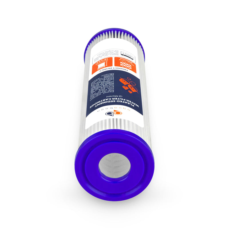 Aquaboon 20 Micron Pleated Sediment Filter Cartridge 10" x 2.5" Whole House Water Filter Replacement Compatible with WFPFC3002, WHKF-WHPL, 6-Pack