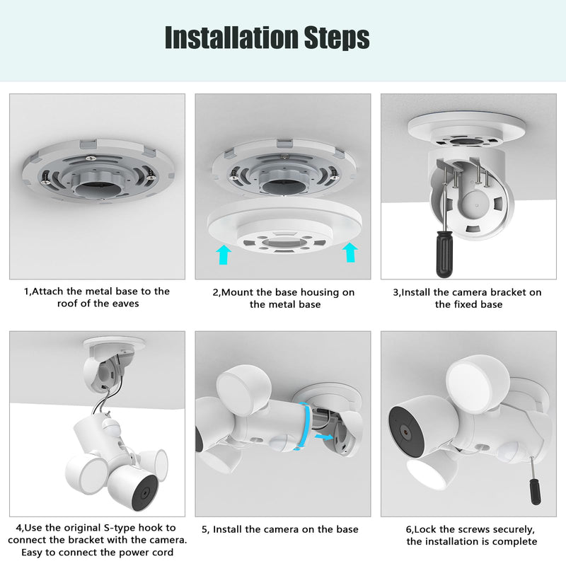 Eave Mount for Google Nest Camera Outdoor/Nest Floodlight Camera Wired, Camera Outdoor Eave Mount Bracket, ABS Protective Case,Enhanced Security, Durable Eve Outdoor Cam Eave Mount Holder