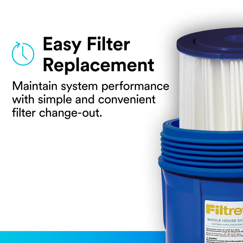 Filtrete Large Capacity Pleated Whole House Water Filter System 3WH-HDPL-F01 (Pack of 2) Replacement Filter (Pack of 2) 30 Microns