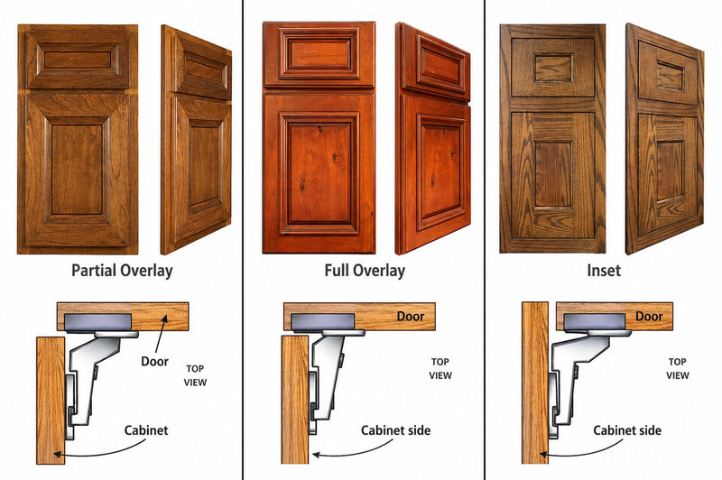 Berta (10 Pieces) Half Overlay Soft Close Frameless Hinges, 110 Degree 6-Ways 3-Cam Adjustment Concealed Kitchen Cabinet Door Hinges 10 Pieces