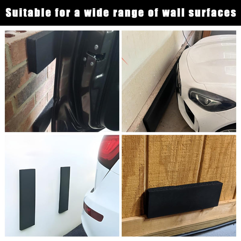 4 PCS Garage Wall Impact Foam, Self Adhesive Car Door Anti-Collision Bumper Guard Foam, NBR Cushioning Foams for Warehouse Parking Assist, Universal Car Accessories