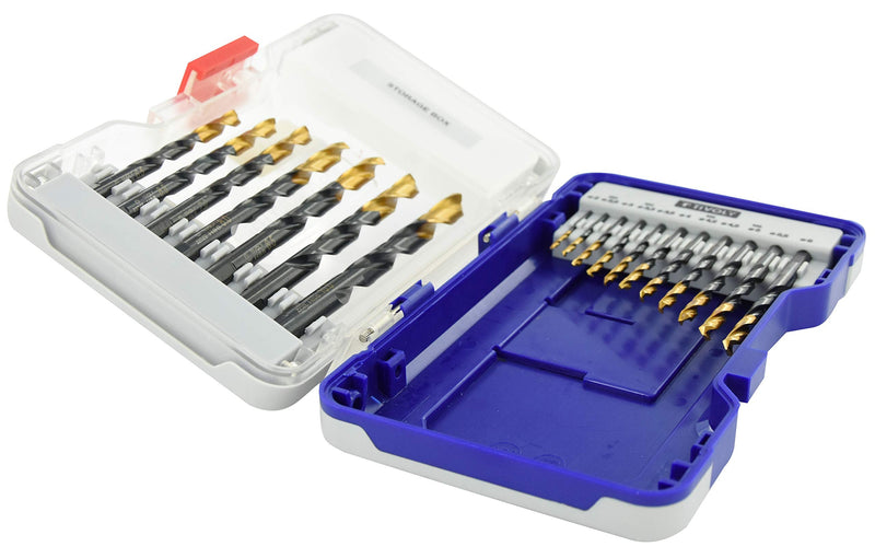TIVOLY - Coffret Forets Métaux Haute Performance - Pour Perçage Métaux, Cuivre, Aluminium, Fonte, INOX - 18 Forets HSS Ø1/12.5" à 3/8" 18 Pieces