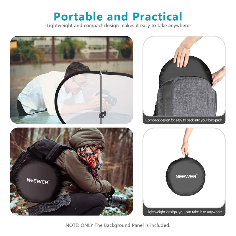 NEEWER Light Diffuser Panel for Photography, 23.6"x35"/60x90cm Soft White Diffuser Fabric with Carry Bag, Collapsible Pop Out Light Modifier for Studio and Outdoor Portrait, Product, Video Shooting