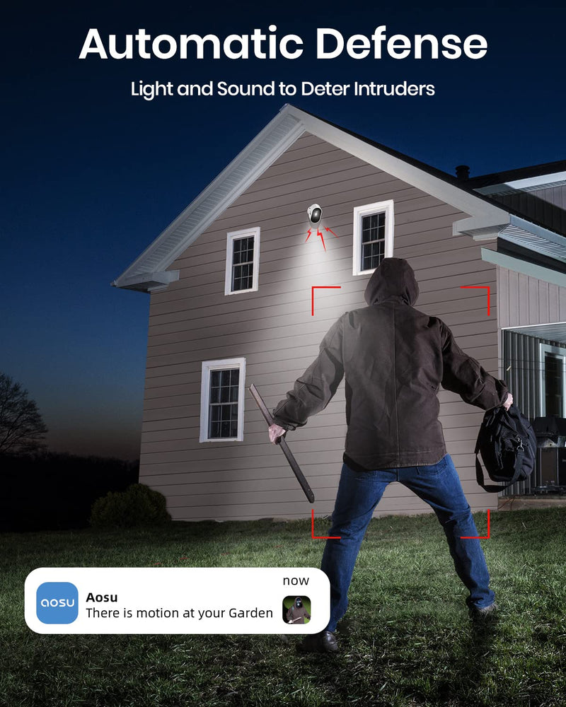 AOSU 2K Add-on Camera, Requires WirelessCam/SolarCam HomeBase (NOT Doorbell HomeBase), Up to 4 Cameras Can be Connected to 1 Homebase Add-on-Cam