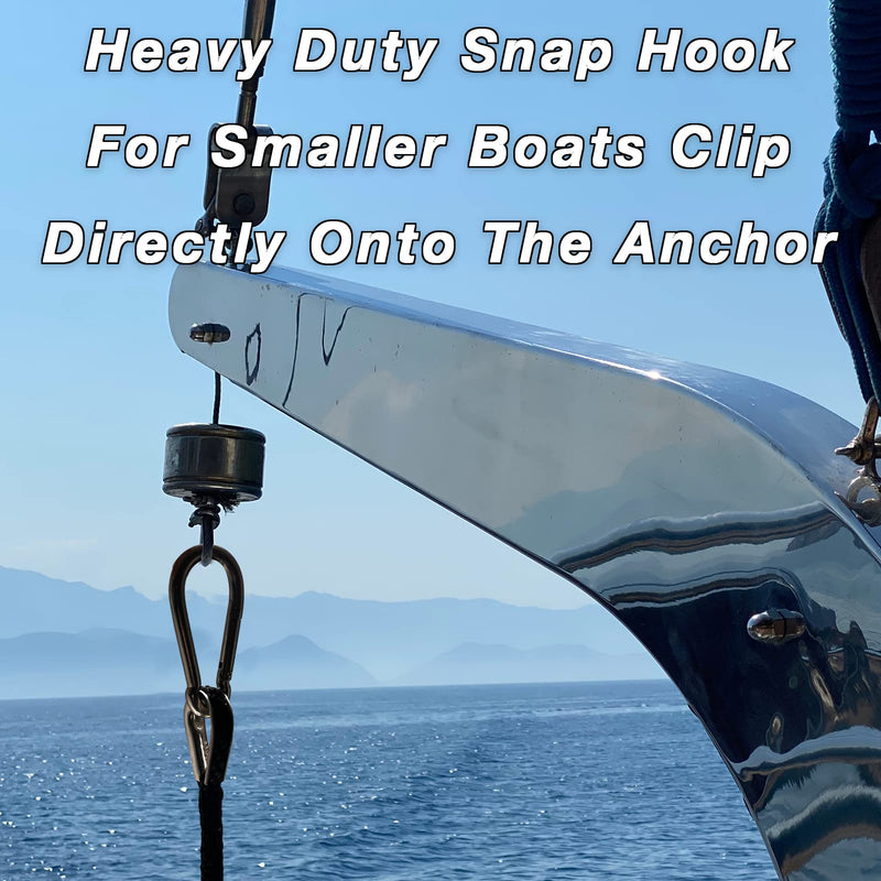 Double Braided Nylon Boat Anchor Rope 3/8inch with 316 Stainless Steel Thimble and Heavy Duty Snap Hook Marine Grade Anchor line Black (Navy Blue, 50Feet) Navy Blue