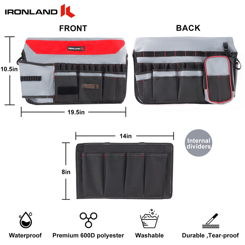 IRONLAND Bucket Tool Organizer Fit 3.5-5 Gallon Bucket, 64 Pockets, Bucket Tool Caddy Organization for Garden, Construction, Carpenter, Electrician, Builder red Medium - 64 Pockets