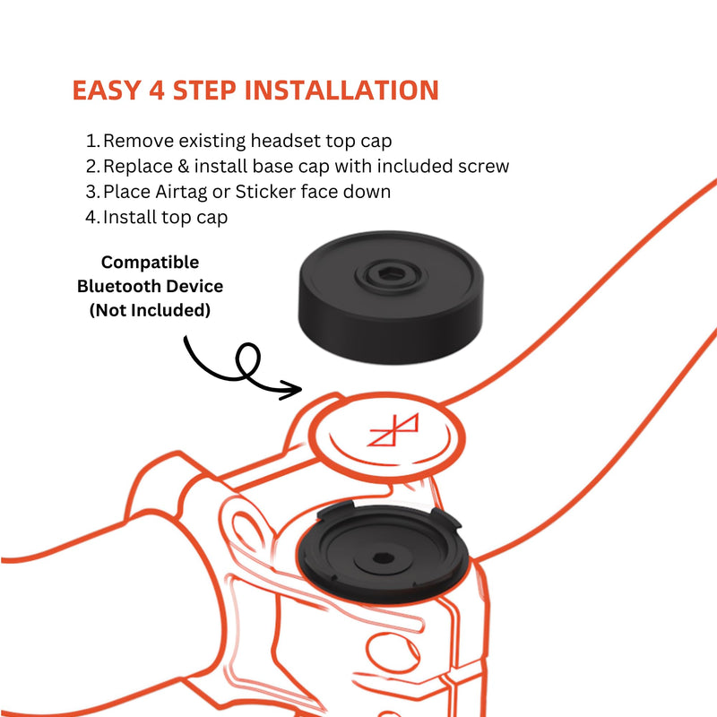 Blackbrush Airtag Bike Mount Hidden, Airtag Holder for Bike, Anti-Theft Bicycle Tracker Cap Compatible with Airtag & Tile Sticker, Hidden Mount for AirTag & Tile Sticker (AirTag Not Included)