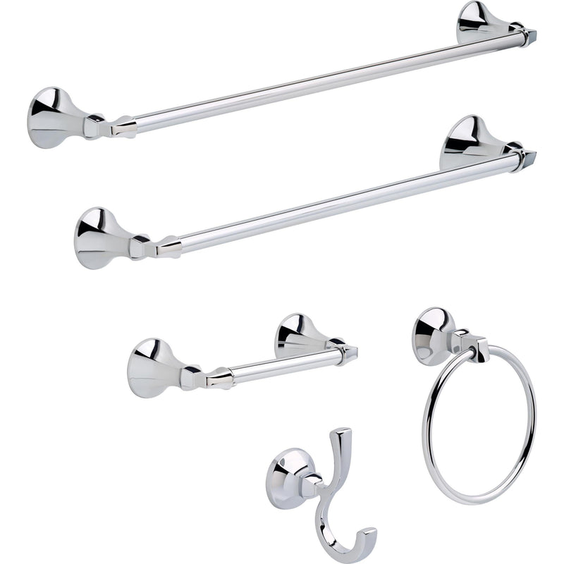 Delta Ashlyn (1-Pack) 24'' Towel Rack for Bathroom Polished Chrome Towel Bar for Bathroom Wall Towel Holder Rod Wall Mounted 76424 24 Inch