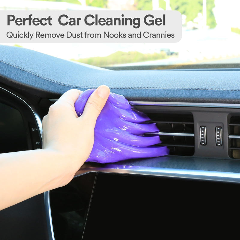 PULIDIKI Car Cleaning Gel Detailing Putty Interior Cleaner Slime Car Accessories Stocking Stuffers for Men Women Teens White Elephant Gifts for Adults Purple