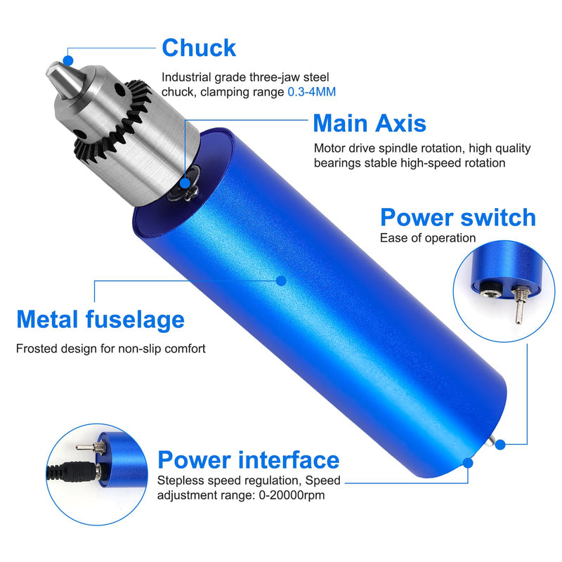 Resin Polishing Kit, Winartton Rotary Tool Kit for Resin Molding, Manicure, Wooden DIY Crafts, Electric Resin Drill (Blue) Blue