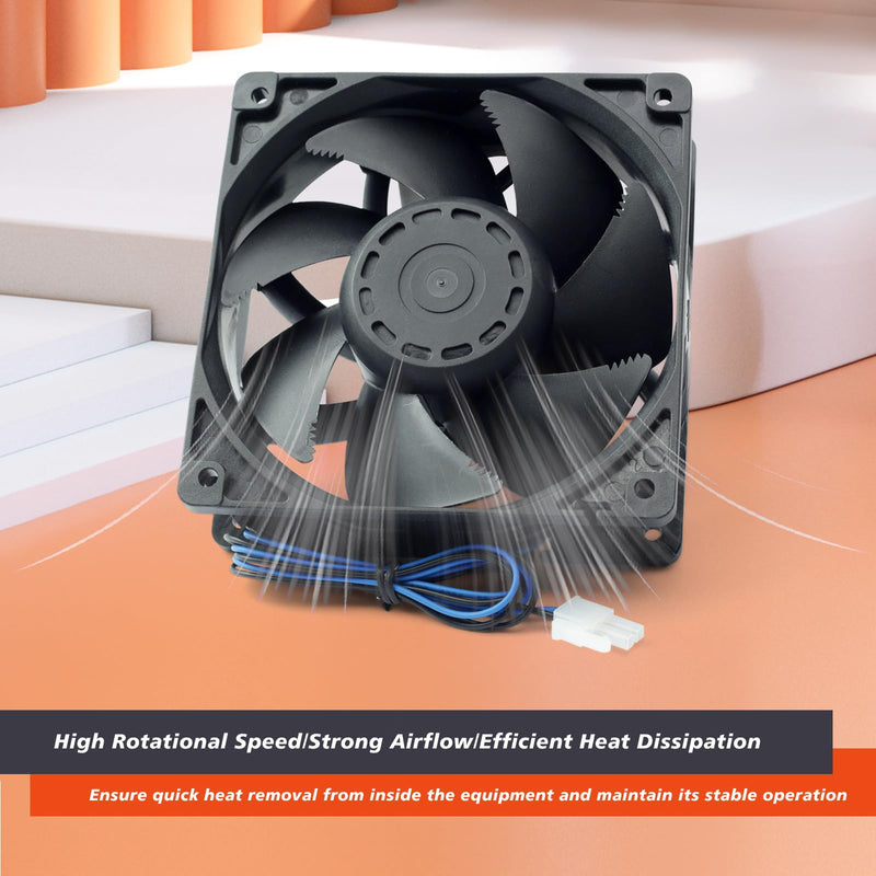 2 Pack XY-12038B2H High Air Volume EC-Fan fit for hte12038d Fan 110V-220V 0.06A 50/60HZ 12CM 120×120×38mm for Ice Maker Cabinet Cooling