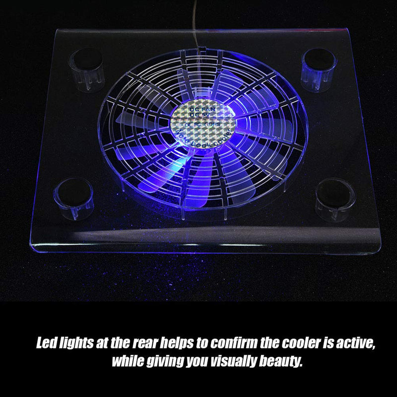 ASHATA Portable Slim Quiet USB Powered Laptop Notebook Cooler Cooling Pad, LED RGB Lights USB Laptop Cooler Cooling Pad Fans for //Laptop
