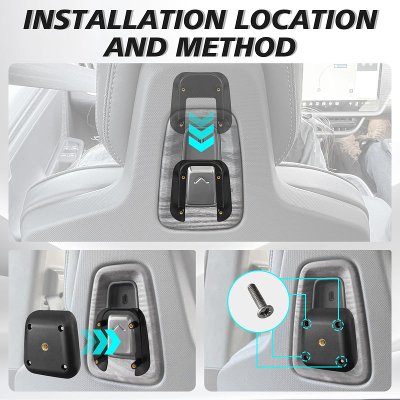 BestEvMod Seat Back Second Row Anchor 1/4 Screw Mount Phone Holder Tablet Mag Safe Compatible with 2022-2024 2025 2026 Rivian R1T&R1S Backseat fits All Phones&Android 360° Adjustable(Tablet Holder) Tablet Holder