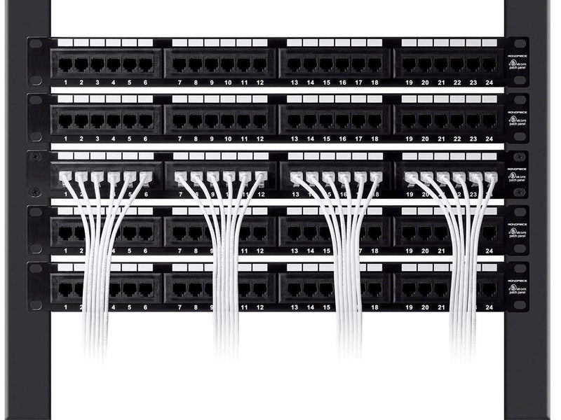 Monoprice Cat6 Ethernet Patch Cable - Snagless, Stranded, 550MHz, UTP, CMR Rated, 28AWG, 50 Feet, White - SlimRun Series