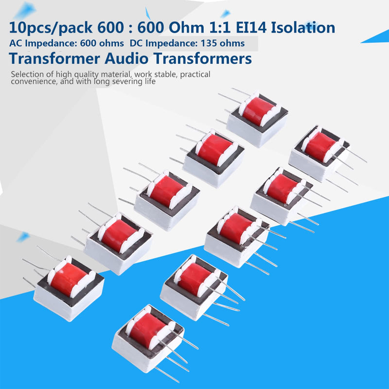 Oumefar 10pcs/pack EI14 High Efficiency Audio Isolation Transformer 600:600 Ohm 1:1 Auto Control Audio Transformer Ohm Transformateur