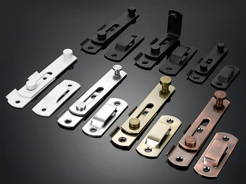 INIRET 10 Packs Barn Door Latches， White Stainless Steel barn gate flip Door Latch Bi-fold Door Lock,Sliding Door Antique Lock Gate Latches Wine Cabinet Closet Door Latches(White)