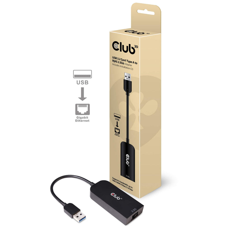 Club 3D CAC-1420 USB 3.2 Gen1 Type C to RJ45 2.5Gbps Adapter M/F