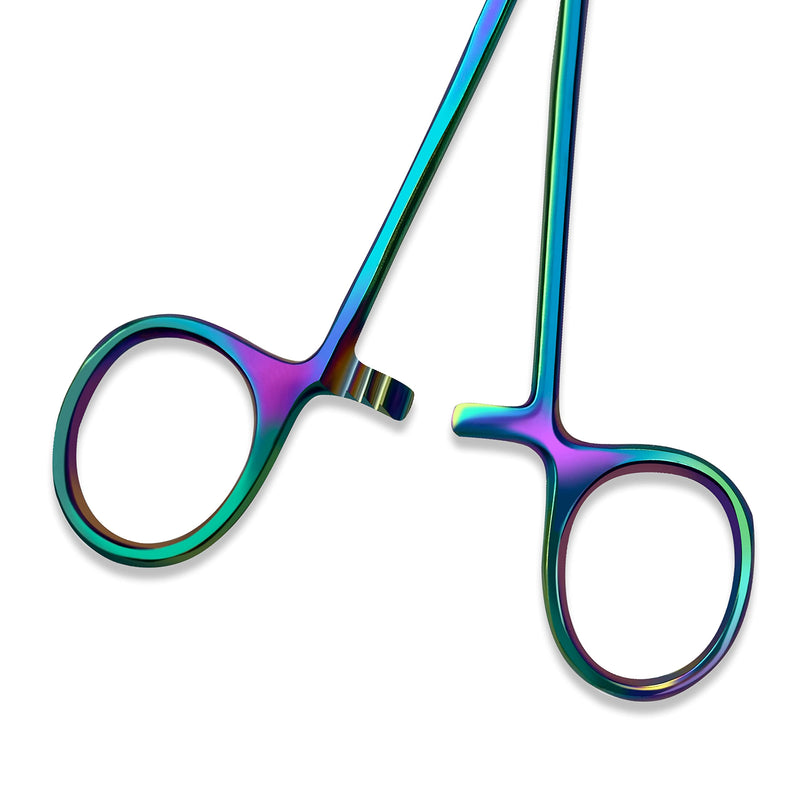 SURGICAL ONLINE Titanium Rainbow Hemostats & Scissors Set - Durable Material, Easy Identification, Precise Cutting, Versatile Use, Comfortable Grip (5.5 Inch, 3 pcs Set)