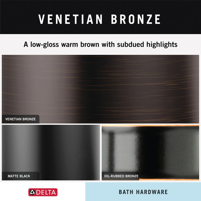 Delta Dryden (1-Pack) Hand Towel Holder Venetian Bronze Towel Racks for Bathroom Wall Square Towel Ring Holder for Bath Towel Hanger for Kitchen, Bathroom Accessories 75146-RB