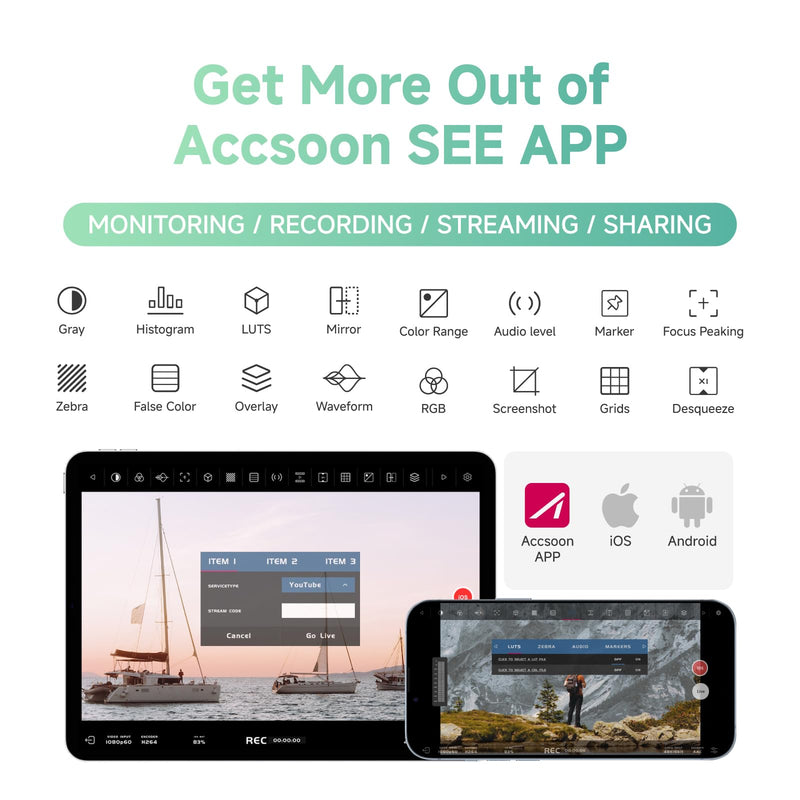Accsoon CineView Nano Wireless Video Transmitter, HDMI Wireless Camera Transmitter 500FT Range 60ms Latency, Compatible with RS2/RS3/RS3 Pro Stabilizer/Switch/PowerCage, 4 APP Android/iOS Monitoring