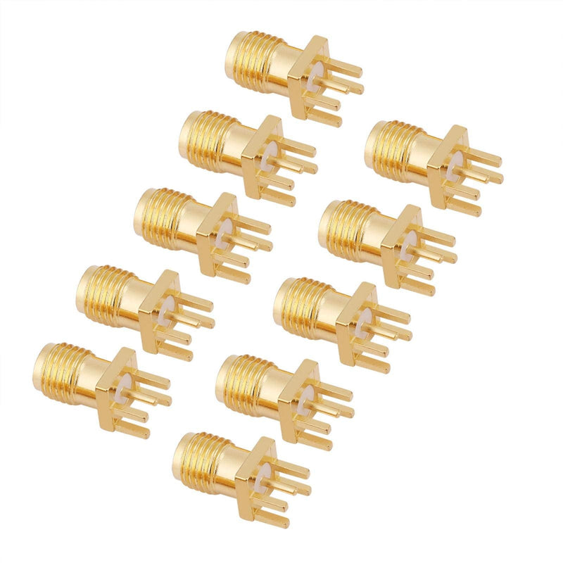 Yosoo SMA socket, SMA built-in socket, 10 piece brass SMA socket connector, SMA PCB sockets Assemble 50 ohm RF connectors for wireless modules