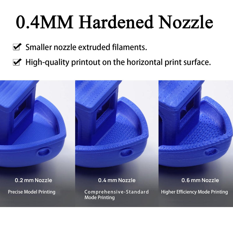 4‑Pack 0.2/0.4/0.6/0.8mm Hotend for Bambu Lab P2S/X2D/H2D/H2S/A1/A1 Mini | Leak-Free Hardened Steel Nozzles, Wear-Resistant Long-Lasting Extruder, Recognizable Silicone Cover 3D Printer Part 0.2MM+0.4MM+0.6MM+0.8MM
