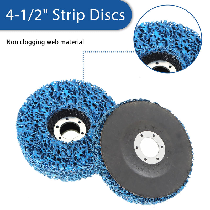 WFLNHB 10 Pack - 4-1/2" x 7/8" Strip and Clean Discs Fit for Angle Grinders-for Polishing and Grinding Various Materials 10Pack