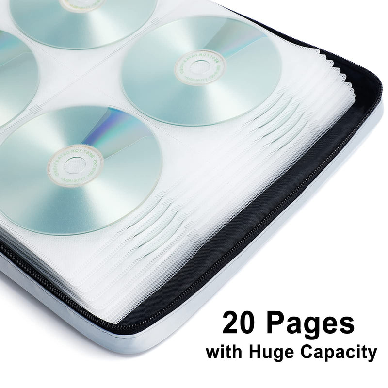 CD Case DVD Holder Storage: 160 Capacity DVD Cases Organizer Portable Wallet Storage - CD Plastic Protective Carrying Binder for Home Travel (Grey) 160 Capacity Grey