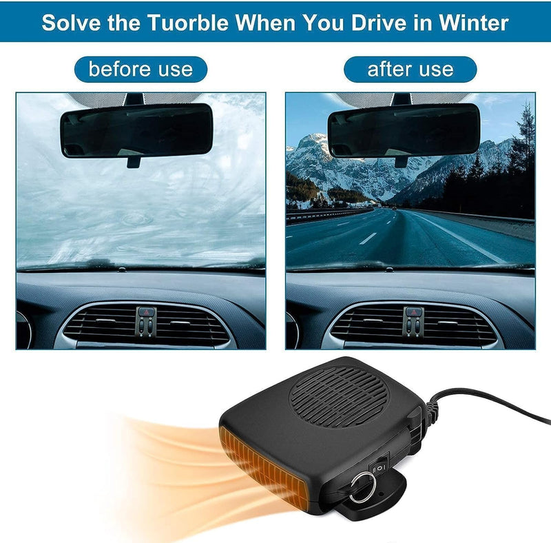 Car Heater, Portable Car Heater 12V 150W Car Windshield Defogger Fast Heating & Cooling Fan 2 in 1 Modes Car Heaters for Vehicle