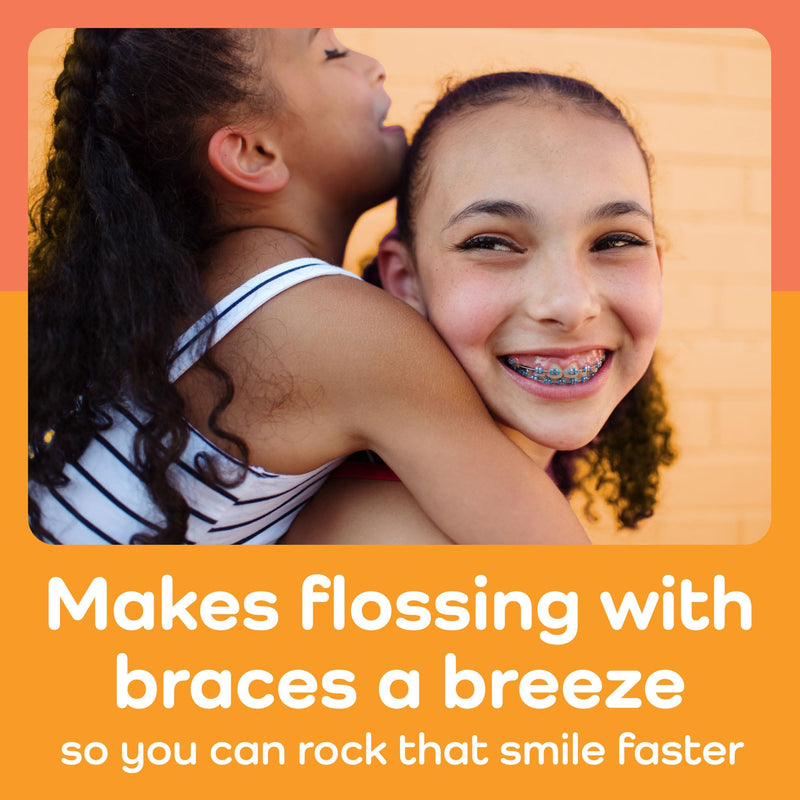 Plackers OrthoPick® Floss Picks Designed for Braces, Tuffloss® Made Without PTFE, FlipPick® Clean Between Brackets, 36 Count (8 Pack) 36 Count (Pack of 8)