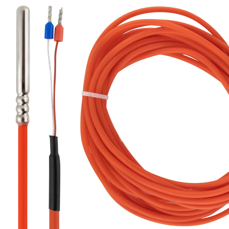 SeKi temperature sensor PT1000 1 meter; Temperature sensor, immersion sensor, resistance thermometer with silicone cable up to +250°C