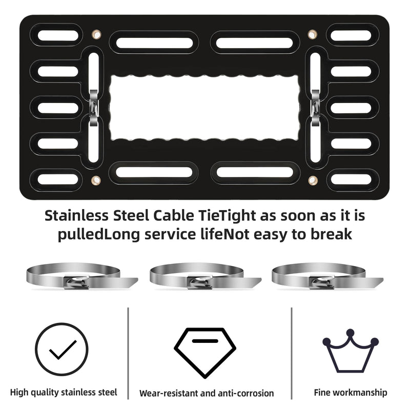 XCLPF Front License Plate Bracket. no Drill Front License Plate Bracket .Front License Plate mounting kit. Universal Bumper Car Frame Mount Adapter with Stainless Steel Screw Cap,Cable Ties Universal Black license plate bracket